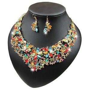 Multicolor Crystal gem necklace